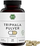 Triphala Kapseln BIO I 180 Stück Kapseln | 1000 mg je Tagesdosis | vegan und ohne Zusätze | hergestellt und laborgeprüft in Deutschland | bioKontor