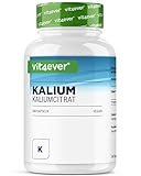 Kalium - 240 Kapseln - Hochdosiert: 1143 mg je Kapsel, davon 400 mg elementares Kalium - 100% Kaliumcitrat - Laborgeprüft - Vegan