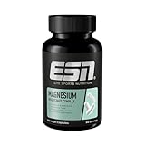 ESN Magnesium Caps, 120 Kapseln, 300 mg Magnesium pro Tagesportion zum Schutz vor Muskelkrämpfen, hohe Bioverfügbarkeit, geprüfte Qualität - made in Germany