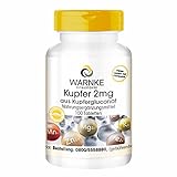 Kupfer 2mg aus Kupfergluconat - 100 Tabletten - vegan | Warnke Vitalstoffe - Deutsche Apothekenqualität