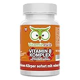 Vitamin B Komplex Kapseln hochdosiert - Qualität aus Deutschland - vegan - laborgeprüft - B1 B2 B3 B5 B6 B7 B9 B12 Niacin Folsäure - forte - kleine Kapseln ohne Zusätze statt Tabletten - Vitamineule®