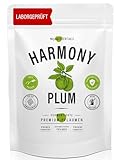HarmonyPLUM. 9 Sorgfältig fermentierte grüne Pflaumen. Das Original für die Darmgesundheit. Umhüllt von Macha-Pulver. Unabhängiges Deutsches Testlabor. Reich an wichtigen Enzymen und Mikroorganismen