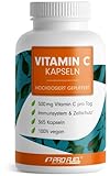 𝗧𝗜𝗣𝗣: Vitamin C hochdosiert - 365 Vitamin C Kapseln - 500 mg Vitamin C gepuffert - hochwertiges Calcium-Ascorbat optimal hochdosiert - ohne unerwünschte Zusätze - laborgeprüft mit Zertifikat