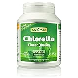 Greenfood Chlorella, 300 mg, luftgetrocknet, 240 Presslinge - reich an Chlorophyll, Vitaminen, Mineralien und Spurenelementen. Ohne künstliche Zusätze, vegan.