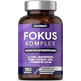 Nootropics Brain Booster | 180 Vegane Kapseln | Fokus Pille, Gehirn Vitamine | Kognitiver Komplex für Energie, Konzentration und geistige Leistungsfähigkeit | von Horbaach