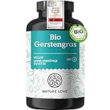 NATURE LOVE® Bio Gerstengras - 1500 mg je Tagesdosis - aus deutschem Anbau - 180 Kapseln - Hochdosiert, laborgeprüft, zertifiziert Bio, in Deutschland produziert