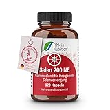 Selen Hochdosiert - Selen 200µg - 120 Kapseln 4 Monate Vorrat - Selenium - Vegan Ohne Zusätze in Deutschland hergestellt - Rhein Nutrition