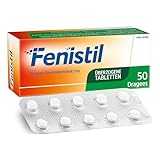 Fenistil Dragees, Dimetindenmaleat 1 mg pro überzogener Tablette, lindert Symptome bei allergischem Schnupfen und windpockenassoziiertem Juckreiz, 50 St.