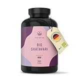 Bio Shatavari - 360 Kapseln (BIG PACK) à 500mg für 4 Monate - Hochdosiert: 1500mg pro Tag - Asparagus Racemosus (Ayurveda) - Vegan, Deutsche Produktion - TRUE NATURE®