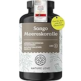 NATURE LOVE® Sango Meereskoralle - 180 Kapseln - Natürliche Quelle für Calcium (20%) und Magnesium (10%) im körpereigenen Verhältnis von 2:1 - laborgeprüft und in Deutschland produziert.