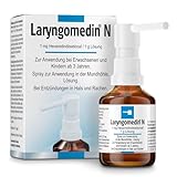 Laryngomedin N Halsspray wirksam gegen Bakterien & Pilze | lindert Hals- & Rachenentzündungen | Antiseptikum mit Wirkstoff Hexamidim | geeignet für Kinder ab 3 Jahren | 45g