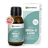 Algenöl flüssig Omega 3 VEGAN | im Glas | Veganes Algenöl | Omega 3 Fettsäuren DHA und EPA | hochdosiert | Hoher EPA Gehalt | 315 mg DHA und 105 mg EPA