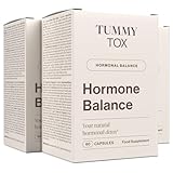 Tummy Tox Hormon Balance - Pflanzlicher Hormonausgleich mit Chlorella, Chinesischer Angelika und Blasentang mit Jod - 180 Kapseln für 90 Tage - Gratis-E-Book