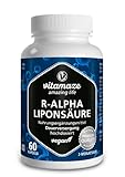 R-Alpha-Liponsäure hochdosiert, 200 mg je Kapsel, vegan, 2 Monatskur, natürliche Form der Thioctsäure, Qualitätsprodukt, Bioaktive Nahrungsergänzung ohne unnötige Zusätze, Made in Germany