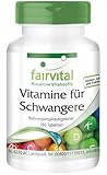 Fairvital | Vitamine für Schwangere - mit 800µg Folsäure pro Tablette - für Schwangerschaft & Kinderwunsch - für 6 Monate - 180 Tabletten