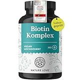 Biotin mit Zink & Selen - hochdosiert mit 10.000 µg Biotin - 365 Tabletten für Haare, Haut und Nägel - mit Vitamin B5 & Silizium - Haar Vitamine & Mineralstoffe im Jahresvorrat - vegan & laborgeprüft