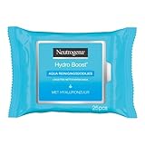 Neutrogena Hydro Boost Aqua Reinigungstücher / Mit Neutrogena Reinigungstechnologie, Hyaluronsäure und Feuchtigkeitspflege / 25 ml (6 Stück)