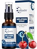 Vihado Melatonin Spray - Premium: Bis zu 5-fach höher dosiert - 180 Tage Vorrat - Melatonin Spray hochdosiert mit Lavendel ohne Alkohol - vegan, 30 ml