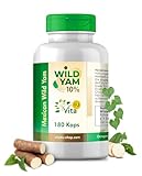 Wild Yam Kapseln | 1500mg Mexican Wild Yamswurzel 150mg Diosgenin je Tagesdosis | Top Preis | vegan, laborgeprüfte Qualität | 180 Kapseln