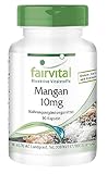 Fairvital | Mangan Kapseln 10mg - 90 Kapseln - HOCHDOSIERT - aus Mangangluconat - Vegan - essentielles Spurenelement - Manganese
