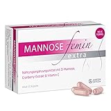 Mannose Femin Extra - Mit D-Mannose, Cranberry Extrakt & Vitamin C für Frauen I kein Pulver I 100% natürlich + vegan (60 Kapseln)