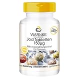 Jod Tabletten - 150µg Jod pro Tablette - 100 Tabletten - hochdosiert & vegan - aus Kaliumjodid | Warnke Vitalstoffe - Deutsche Apothekenqualität