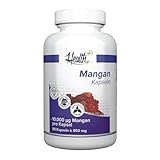 Zec+ Health+ Mangan - 90 Kapseln mit 10 mg Mangangluconat pro Kapsel, wertvolles Spurenelement, Made in Germany