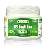 Biotin (Vitamin B7), 10 mg, hochdosiert, 120 Vegi-Kapseln – Haut und Haare. OHNE künstliche Zusätze. Ohne Gentechnik. Vegan.