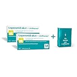 2 x Loperamid akut - 1 A Pharma® gegen Durchfall, 10 Hartkapseln + Taschentücher
