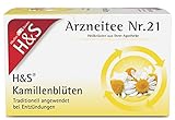 H&S Kamillenblüten: Arzneitee Nr. 21 als Kamillentee für Magen Darm Beschwerden, Inhalation und Gurgellösung, 20 x 2 g
