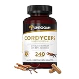 Cordyceps sinensis (CS-4) Pilz Extrakt Kapseln - 240 Stück - hochdosiert mit 20% Beta Glucane und 30% Polysaccaride - Laborgeprüft und Vegan - DE - SHROOMY