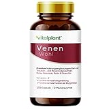 Vitalplant® Venen Kapseln - mit Rotem Weinlaub, Rutin, Quercitin, Traubenkernextrakt & nat. Vitamin C 600mg hochdosierter Venen komplex- 120 Kapseln vegan