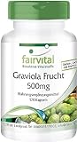 Fairvital | Graviola Frucht Kapseln 500mg - 120 Kapseln - HOCHDOSIERT - VEGAN