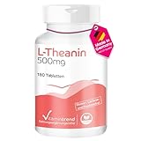 L-Theanin 500mg ! 6-MONATS-VORRAT ! 180 vegane Tabletten - Hochdosiert | Vitamintrend®
