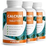 Calcium Tabletten 540x - optimal hochdosiert mit 800 mg Calcium pro Tag - Erhalt normaler Knochen & Zähne - laborgeprüft mit Zertifikat - ohne unerwünschte Zusätze - 100% vegan - Vorrat für 270 Tage