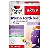Doppelherz Meno Rotklee + Nachtkerzenöl + Biotin - Nährstoffe für die Frau in den Wechseljahren - mit pflanzlichen Isoflavonen - 30 Kapseln