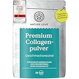 NATURE LOVE® Premium Collagen Pulver - 500g Kollagen - Peptide Type 1 und 3 - von Rindern aus Weidehaltung - Geschmacksneutral - ohne Zuckerzusatz & Süßungsmittel