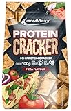 IronMaxx Protein Cracker - Pizza 100g | Knuspriger und zuckerarmer Snack mit 21% Eiweiß | Gebacken und nicht frittiert