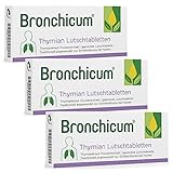 Bronchicum Thymian Lutschtabletten | Zur Schleimlösung bei Husten und zur Beruhigung der gereizten Bronchien | Sparset mit 3 x 50 Stück
