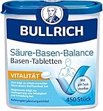 Bullrich Säure-Basen-Balance Basentabletten 450 Stück | Mit Zink für einen ausgeglichenen Säure-Basen-Haushalt | Vegan | Inkl. 24 pH-Teststreifen