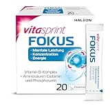Vitasprint Fokus Direktsticks, 20 St. – Mit Vitamin B-Komplex für mentale Leistungsfähigkeit, Konzentration und Energie sowie Aminosäuren.