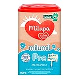 Milupa Milumil Pre – Anfangsmilch von Geburt an – Baby-Milchpulver – Mit wichtigen Nährstoffen und ohne Palmöl – 1 x 800 g