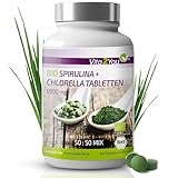 Vita2You Bio Chlorella + Spirulina Tabletten 500mg - 500 Tabletten - Laborgeprüft - Hochdosiert - Algen ohne Zusätze - Premium Qualität