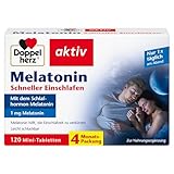 Doppelherz Melatonin – Trägt zur Linderung der subjektiven Jetlag-Empfindung bei – 120 leicht schluckbare Mini-Tabletten