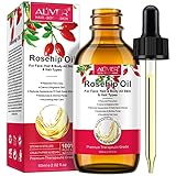 Rosehip Oil for Face,60ML Rose Seed Oil Rosenöl Organic cold-pressed,Anti-Aging-Falten, für Aromatherapie, Körpermassage,Zur Gesichts- und Hautpflege
