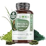 Bio Spirulina & Chlorella 3 Monate Vorrat 1500mg Pulver nur in 2 Kapseln Zertifizierte Zutaten 180 Vegane Kapseln - Super Greens ohne Zusätze Alternative zu Presslinge WeightWorld