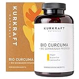 Kurkraft® Bio Curcuma (240 Kapseln) - Neue Rezeptur - 4620mg (Bio Kurkuma + Bio schwarzer Pfeffer) je Tagesdosis - Mit Curcumin & Piperin - vegan - laborgeprüft - hergestellt in DE
