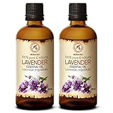 Lavendelöl 2x100ml - Bulgarien - Rein & Natürliches Ätherisches Lavendel Öl für Guten Schlaf - Beauty - Schönheit - Aromatherapie - Entspannung - Raumduft - Duftlampe - Lavendelöl Ätherisch