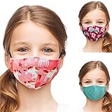 ALB Stoffe® Shield Pro Kids LAMAKI, Mund-Nasen-Masken für Kinder, 100% Made in Germany, Ökotex, Mundschutz waschbar, doppellagig, 3er Pack