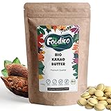Foodico Kakaobutter (Waffers), Bio 1kg, ohne Zucker, Lebensmittelqualität, nicht raffiniert (500 g)